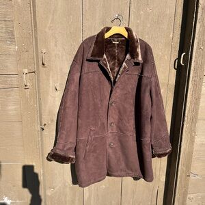 London Fog Men's Dark Faux Shearling Coat Jacket